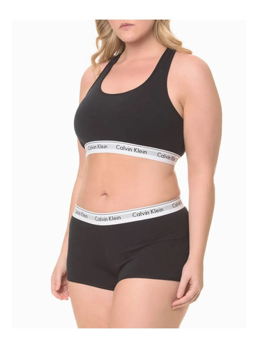 Conjunto Calcinha E Sutiã Calvin Klein Top E Boxer Plus Size