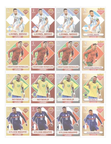 4x messi mbappe ronaldo neymar Extra sticker Bronze w cup 2022 panini