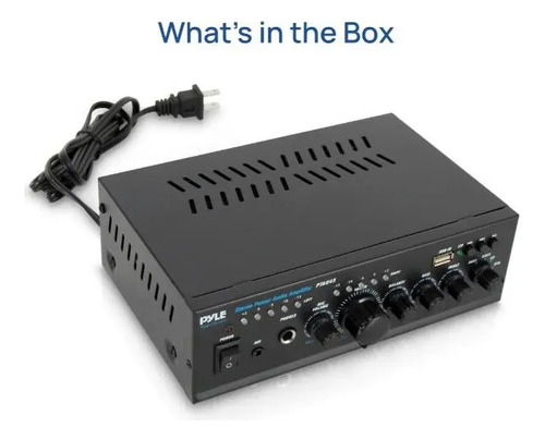 Mini Amplificador Compacto Con Usb Pyle 120 Watts X 2 Negro 120 W