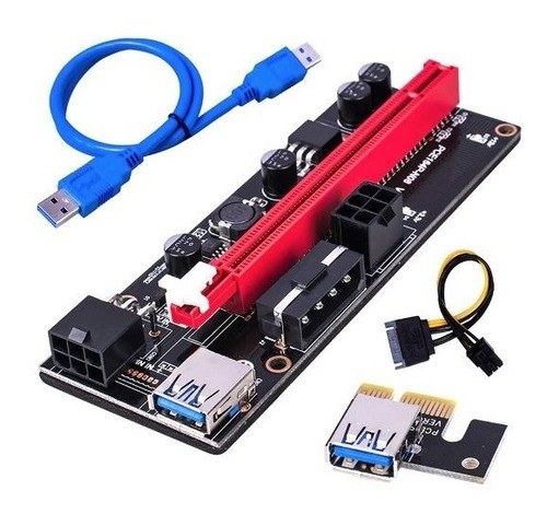 Imagen 1 de 10 de Riser Extension Usb 3.0 Pci-e Usb 3.0 16x Ver 009s