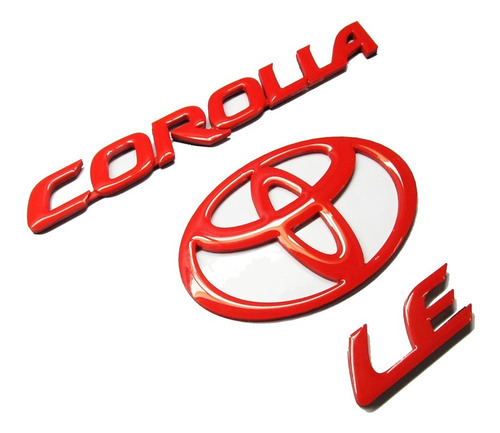 Emblemas Corolla Le Toyota Rojos Pega 3m