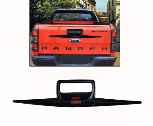 Cubre Manija Trasera Ford Ranger 2012-2019 Kit 3 Pzs Negro