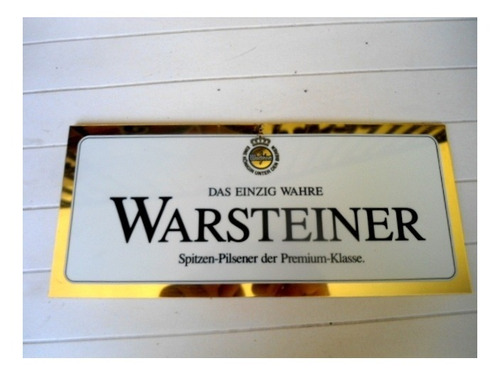 Cartel Carton Enchapado Cerveza Warsteiner C/u