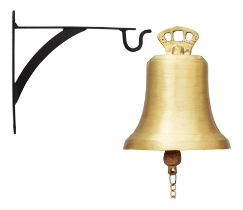 Campana de pared de bronce de 5,5 kg con marco bien diseñado