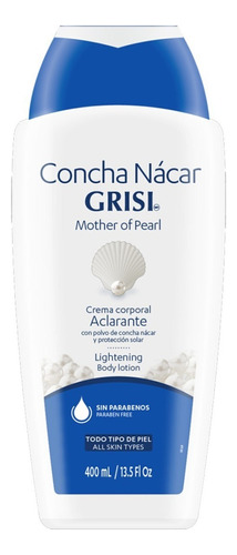  Crema Aclarante Para Cuerpo Grisi Concha Nácar Crema Corporal En Tubo 400ml