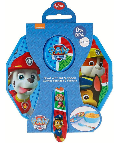 Plato Cuenco Con Tapa Y Cuchara Paw Patrol