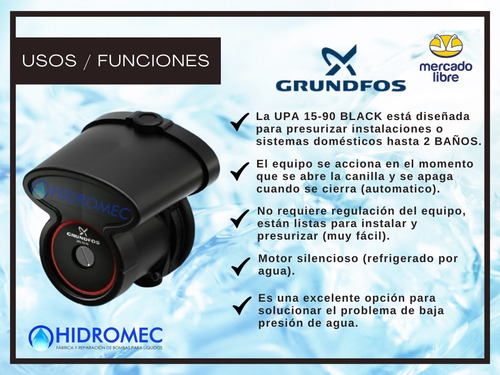 Imagen 5 de 10 de Bomba Presurizadora Grundfos Upa 15 Automatica Para 2 Baños.
