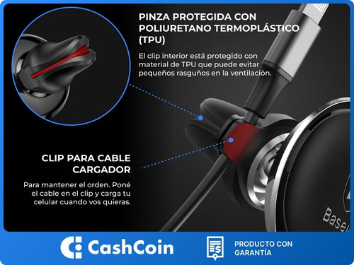 Imagen 5 de 10 de Soporte Baseus Auto Magnético Celular Tablet Gps Negro