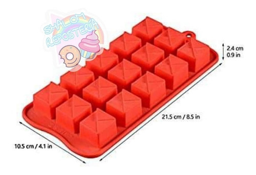 *molde De Silicon 15 Cuadros Cubos Choco Jabon Gomita