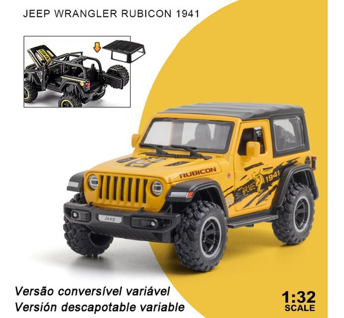 Vehículo Miniatura De Metal Jeep Wrangler 1/32 Para Vehículo