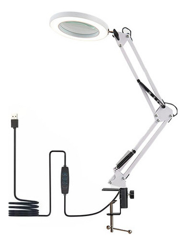 Lámpara Lupa Articulada Para Encimera/garra, Luz Led Profesi