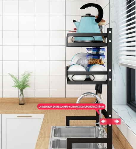 Imagen 5 de 9 de Escurridor Platos Cocina Fregadero Acero Inoxidable 304 Rak
