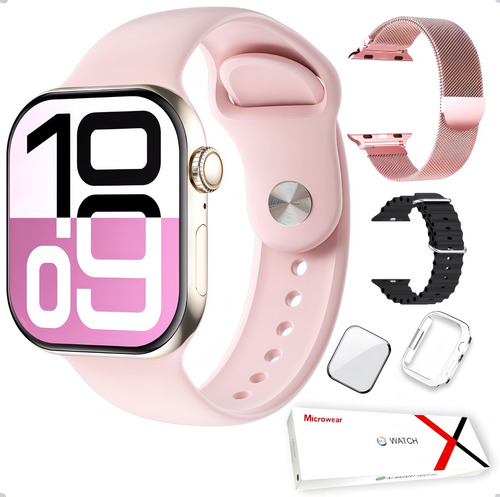 Relógio Smartwatch W99 Plus Tela Amoled C/chatgpt Gps Nfc Rose Mesh Rose Rose