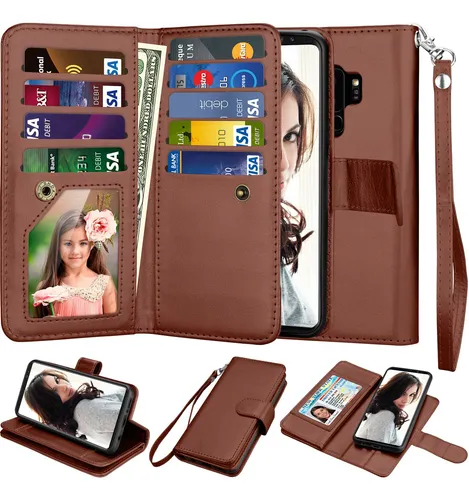 Funda Para Galaxy S9 Plus Cafe Piel Sintetica -3