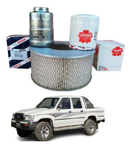 Kit Filtros Toyota Hilux 2000 Al 2004 3.0 Turbo Diesel
