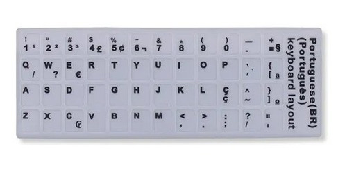 Imagem 2 de 2 de Adesivo P/ Teclado De Notebook/pc Português Abnt2 Ç | Branco