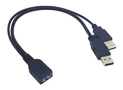 Usb 3.0 Hembra A Usb Dual Macho Cable Extensión Para Disco D