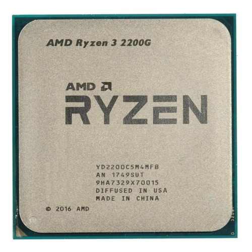 Procesador gamer AMD Ryzen 3 2200G YD2200C5M4MFB de 4 núcleos y  3.7GHz de frecuencia con gráfica integrada