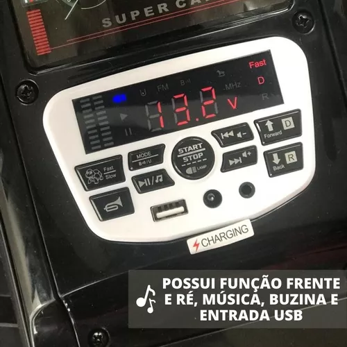 Drift Elétrico Infantil 12v Carrinho Com Luz Som Inmetro Top