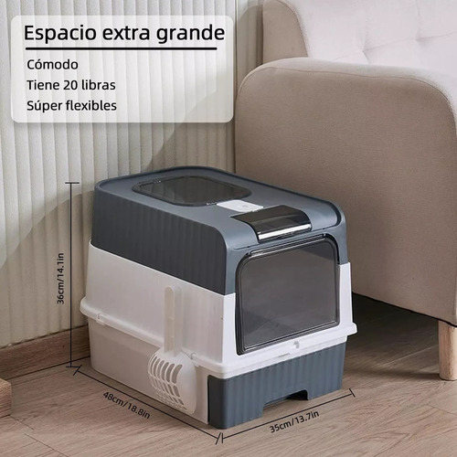 Arenero Cerrado Con Bandeja Sanitaria Para Gatos- Baño Xxl
