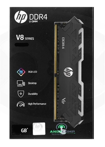 Memoria Ram Ddr4 8gb Pc 3200 Hp V8 Black Rgb 