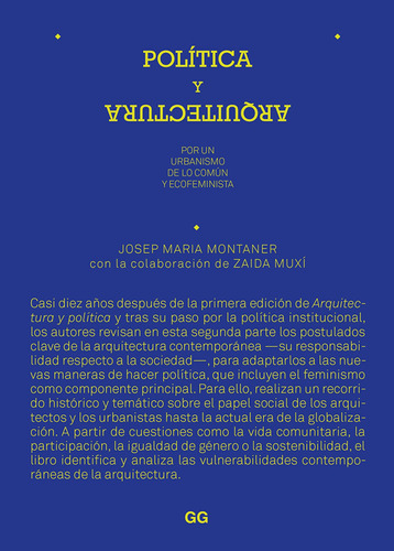 Politica Y Arquitectura Montaner, Josep Maria/muxi, Zaida G