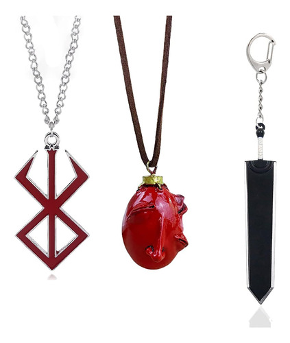 Collar Berserk De 3 Piezas Llavero Y Colgante De Anime