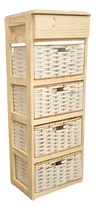 Comprar Organizador Repisa Canastero Mimbre 4 Canastos 1 Cajon