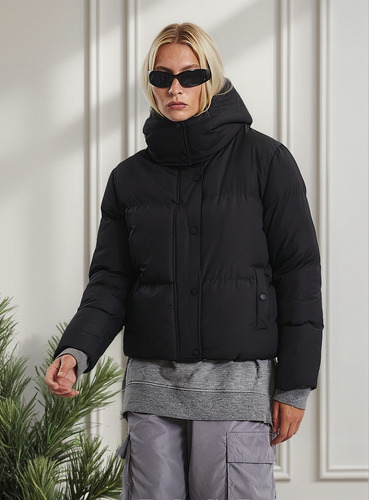 Campera Mujer Inflada Capucha Ghost Puffers