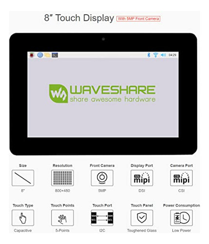Pantalla Táctil Capacitiva Waveshare De 8 Pulgadas Compatibl