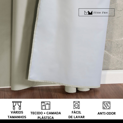 Cortina Blackout 100% Em Tecido + Pvc 3,00m X 2,70m Palha