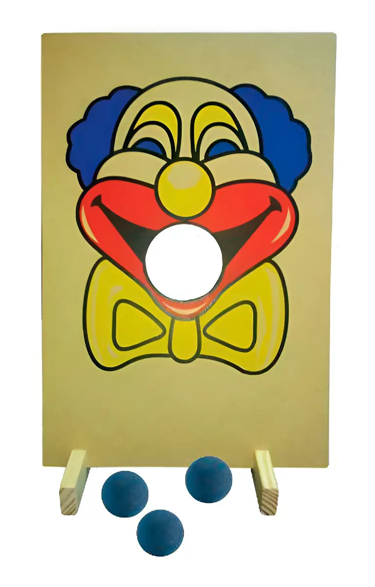 Brinquedos Educativos - Jogo Palhaço Bocão 52x35cm 3 Bolas