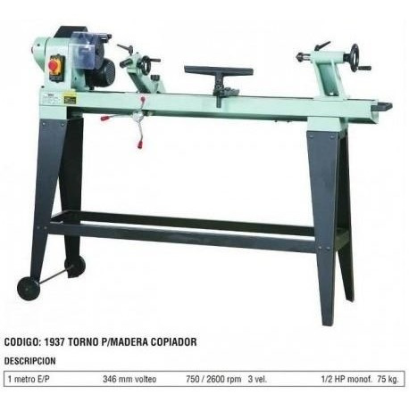 Torno Madera Copiador 1000mm 1/2 Hp 3 Velocidades Fub -ynter