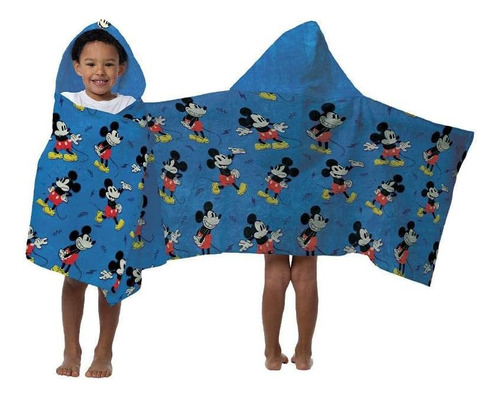 Manta De Franela Con Capucha  Mickey Mouse 76x127 Cm