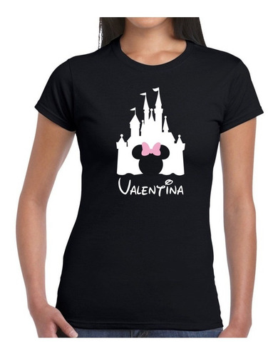 Playera Castillo Disney Familia Vacaciones Manga Corta C/r