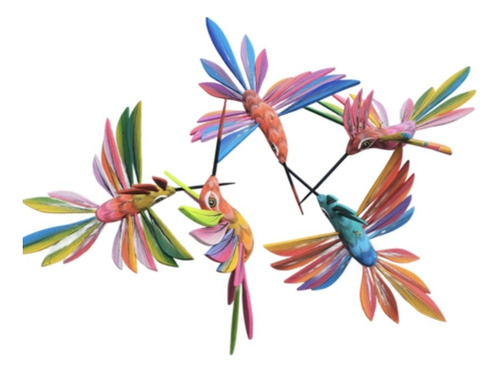 10 Alebrijes Colibries Coloridos Hechos A Mano Artesanía De