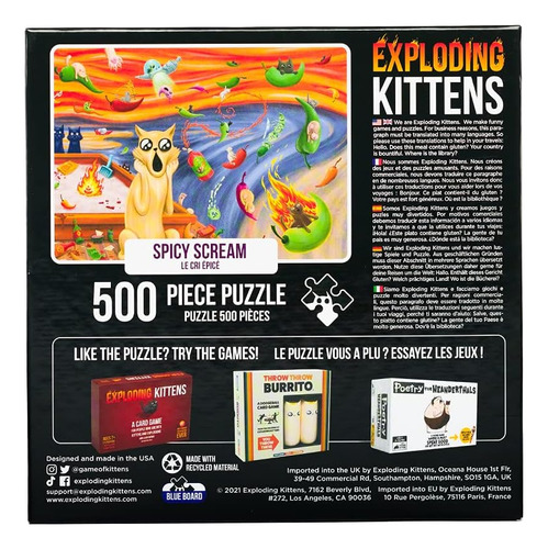 Puzzle De 500 Piezas De Exploding Kittens - Spicy Scream,...
