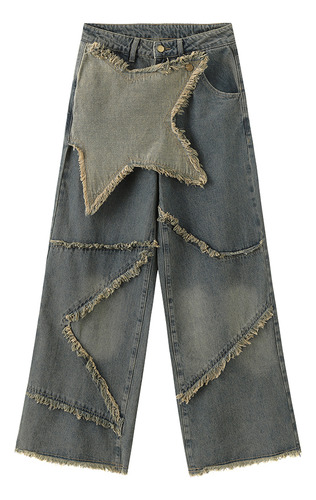 Pantalones Vaqueros Holgados Con Diseño De Estrellas De Mezc