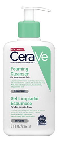 Cerave Gel Limpiador Espumoso Facial Y Corporal 236 Ml