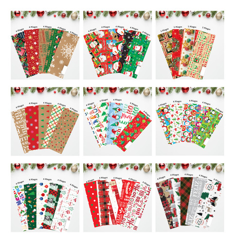 Papel Navideño Para Envoltura De Paq Con 20 Pliegos Infantil