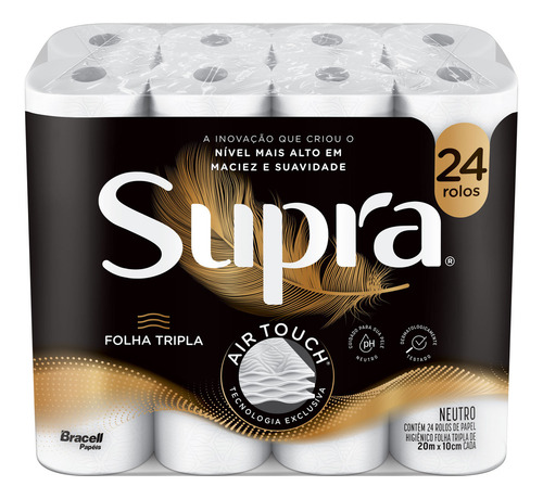 Supra Papel Higiênico Folha Tripla 24 Rolos