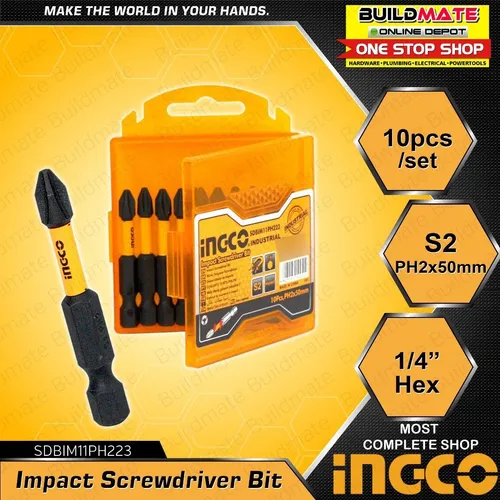 Set Puntas Impacto Ph2 50mm Jgo 10 Pzas Sdbim11ph223 Ingco