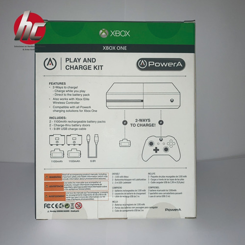Kit Carga Y Juega Con 2 Pilas Recargables Xbox One (nvo) (Usado)