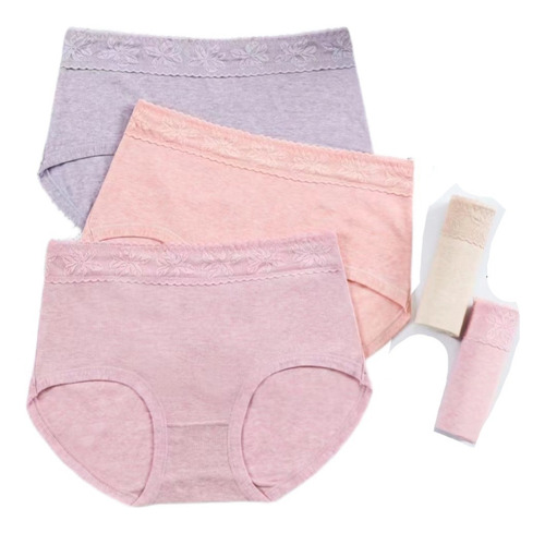 Pack X12 Calzones Algodón Mujer Tiro Alto Vario Colores