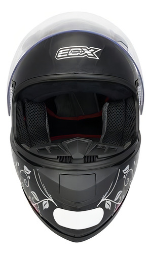 Capacete Fechado Ebf E0x Feminino Brilhante Coruja