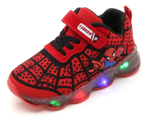 Zapatos Con Luz Spiderman Para Niños Zapatos Con Luz Led