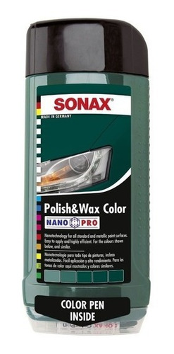 Sonax Polish Wax P/color,blanco,negro,gris,rojo,azul,verde