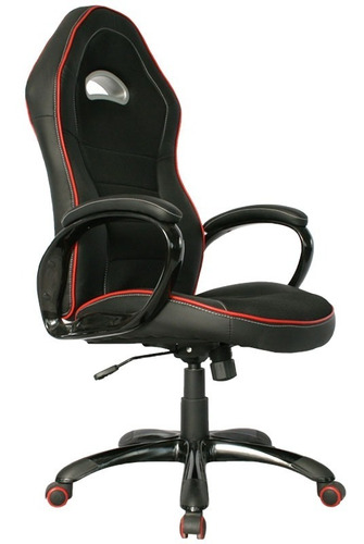 Silla Tipo Gamer Pro En Cuerina  Base Cromada Reclinable