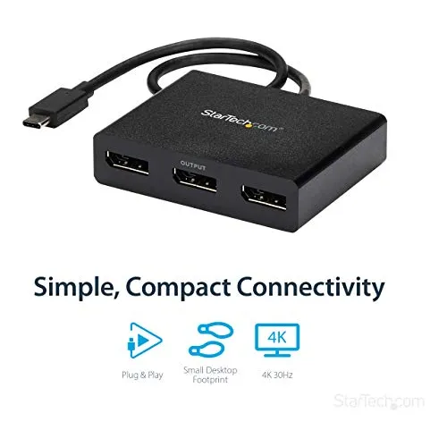 Adaptador Startech.com Multimonitor De 3 Puertos Usb-c A 3x