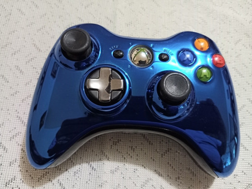 Control Original Para Xbox 360 Azul Metálico Chrome Series